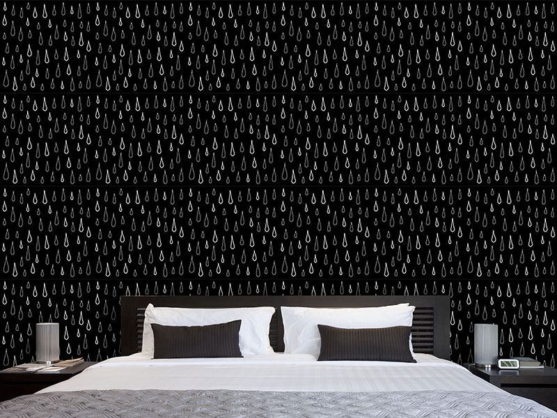 Wall Mural Pattern Wallpaper Black Drops