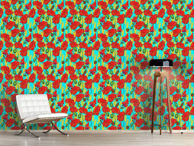 Wall Mural Pattern Wallpaper Poppies
