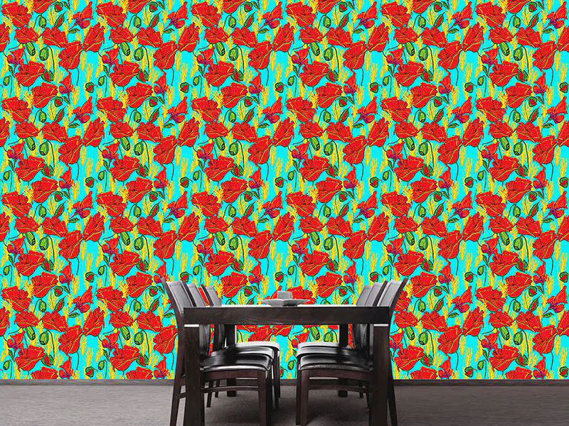 Wall Mural Pattern Wallpaper Poppies