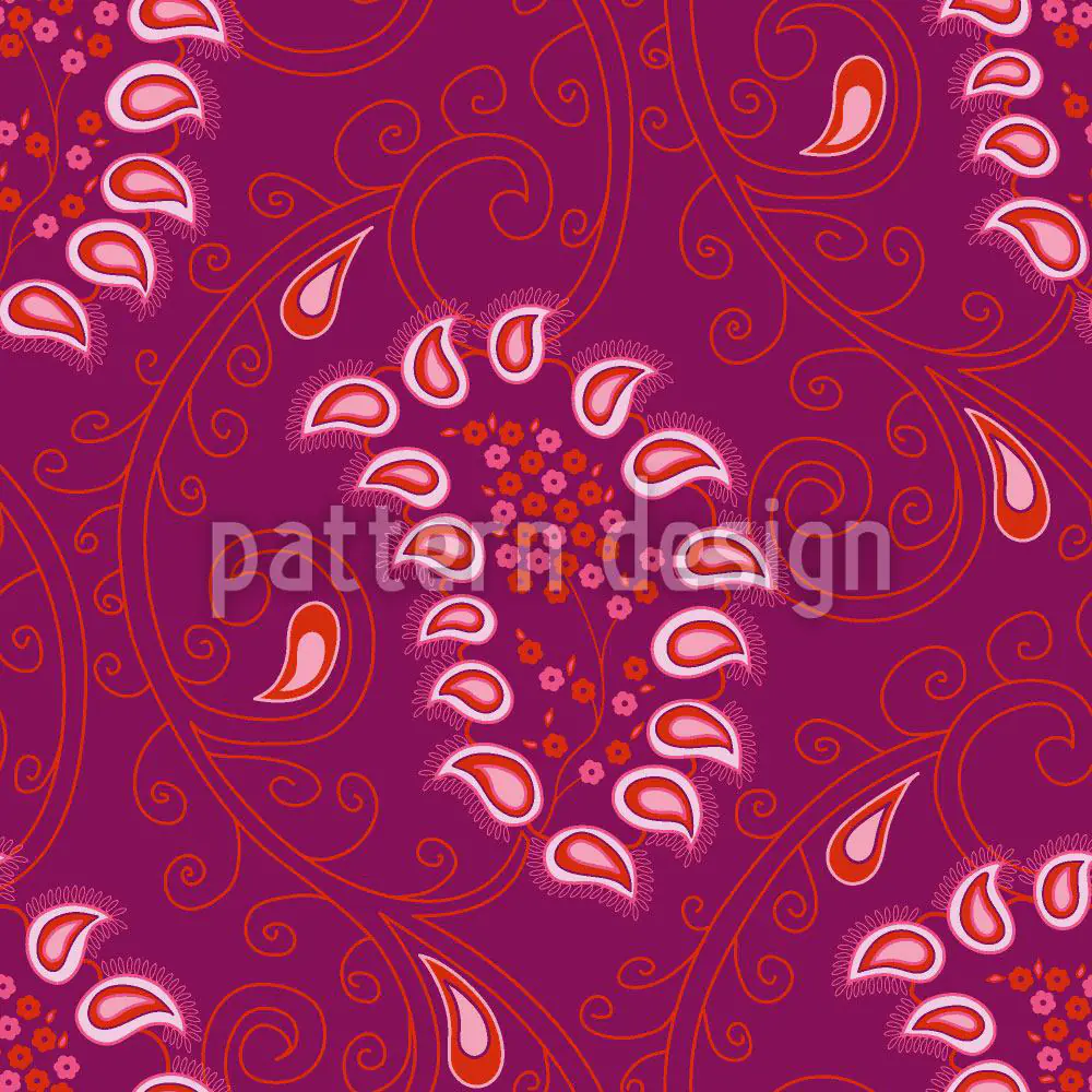 Wall Mural Pattern Wallpaper Exotic Tendrillars Purple