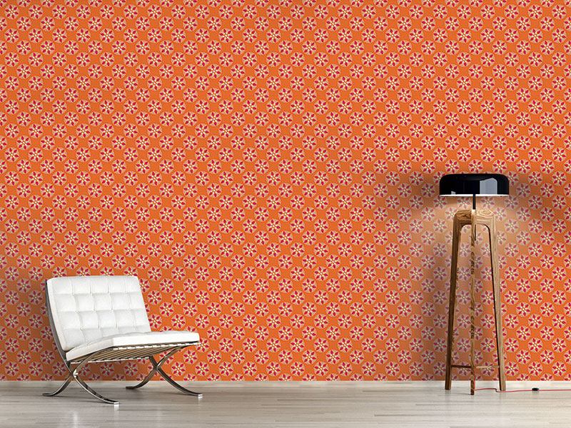 Wall Mural Pattern Wallpaper Fantasy Pit Orange