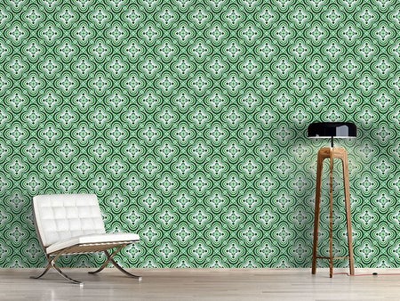 Wall Mural Pattern Wallpaper Quatrefoil Green