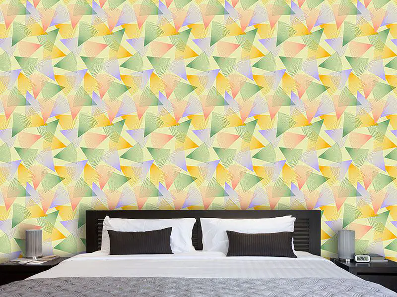 Wall Mural Pattern Wallpaper Fluidize Triangles Light
