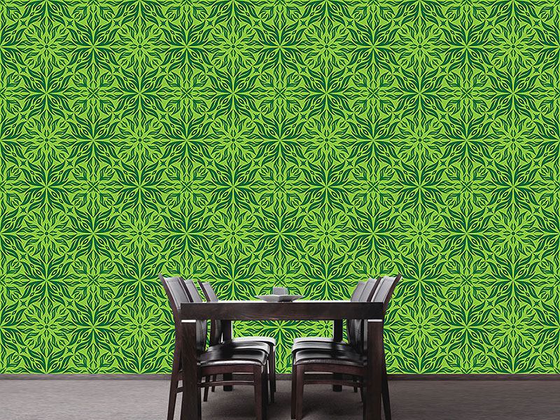 Wall Mural Pattern Wallpaper Green Blossom Dream