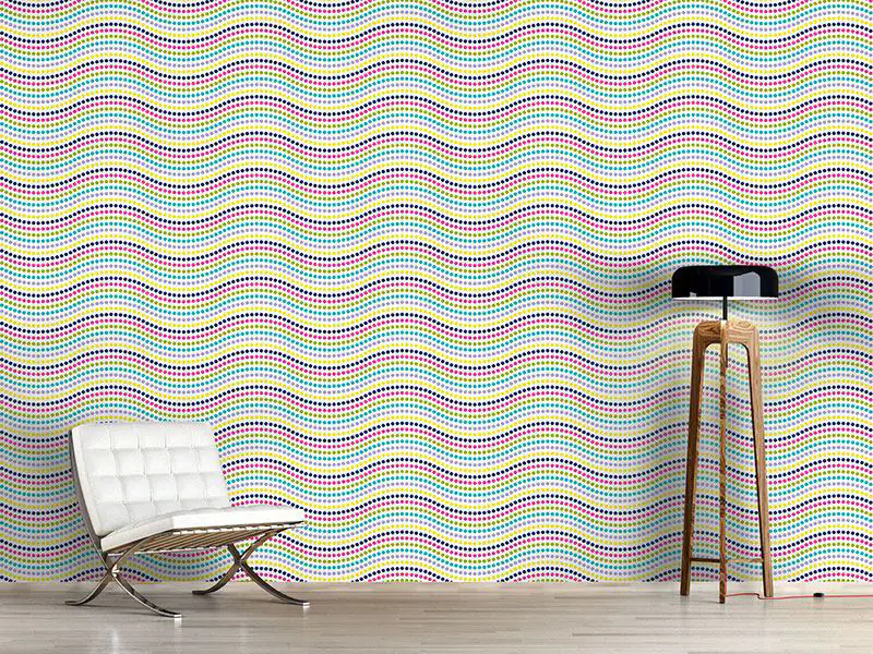 Wall Mural Pattern Wallpaper Wave Dots