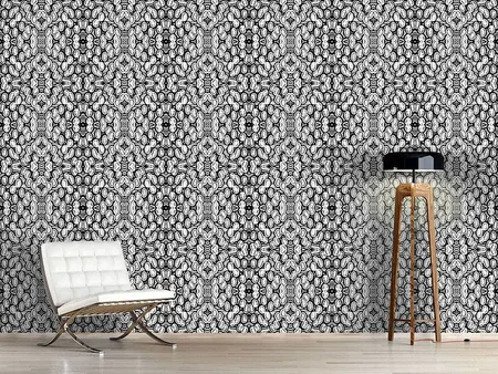 Wall Mural Pattern Wallpaper Black and White Pop
