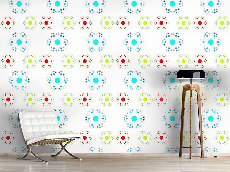 Papier peint design Hexagonal Dotflower