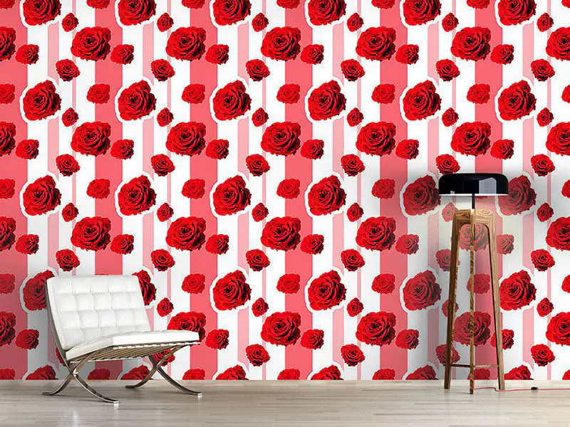 Wall Mural Pattern Wallpaper Red roses