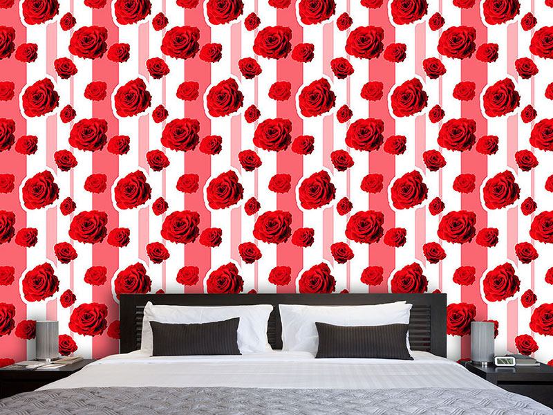 Wall Mural Pattern Wallpaper Red roses