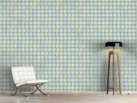 Wall Mural Pattern Wallpaper Triangles In Watergreen