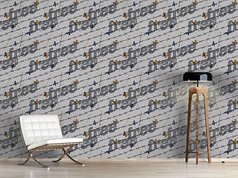 Wall Mural Pattern Wallpaper The Freedom Of The Butterflies