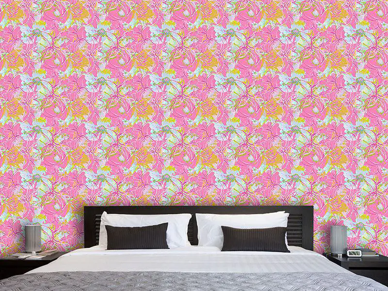 Wall Mural Pattern Wallpaper Liliana In Pink