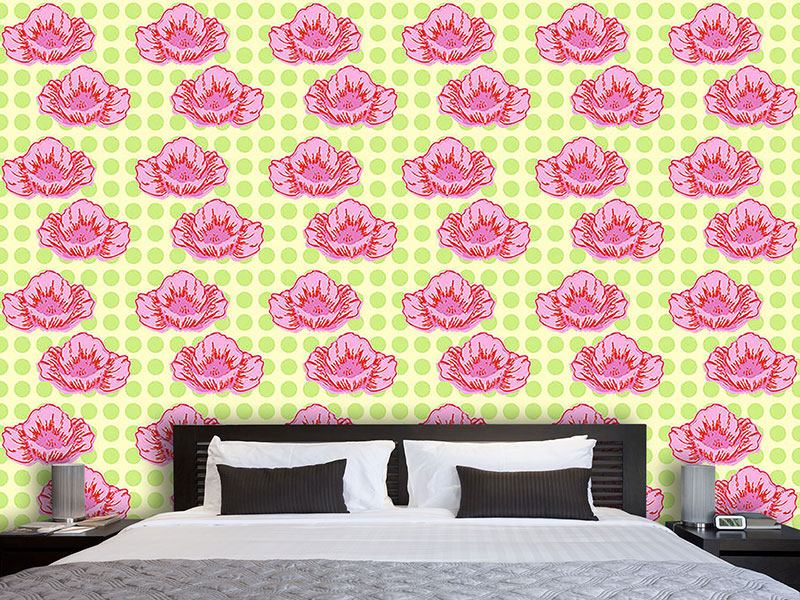 Wall Mural Pattern Wallpaper Poppies Like It Dotty Green