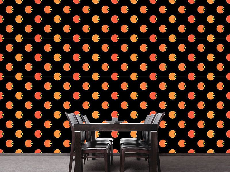 Wall Mural Pattern Wallpaper Polka Pacman