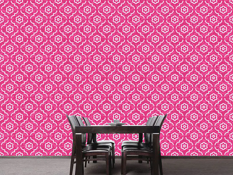 Wall Mural Pattern Wallpaper Pink Lady Morocco