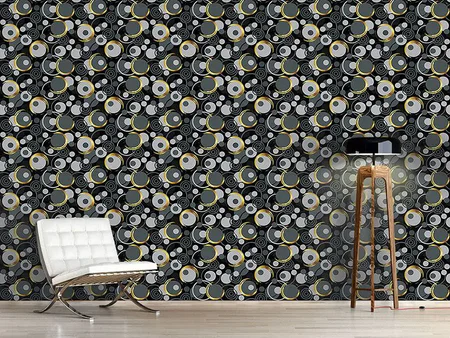 Wall Mural Pattern Wallpaper Tangled Circus With Golden Glow