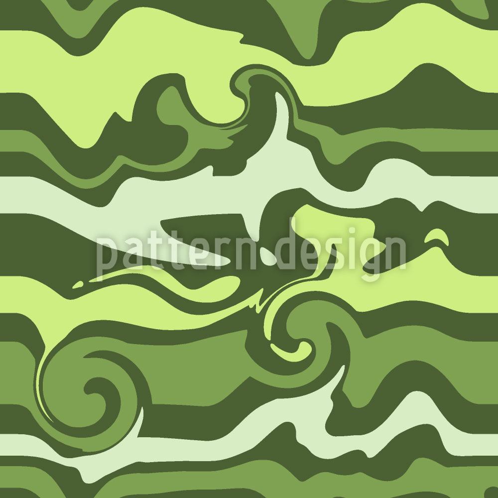 Papier peint design Green Wave Chaos