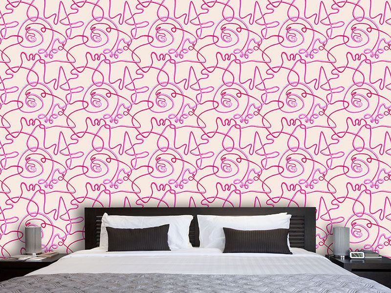 Wall Mural Pattern Wallpaper Action Painting Pink