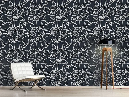 Wall Mural Pattern Wallpaper Action Painting Blues