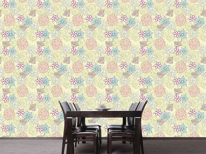 Wall Mural Pattern Wallpaper Flowers All Over