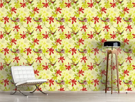 Wall Mural Pattern Wallpaper Isle Of The Paradise Birds