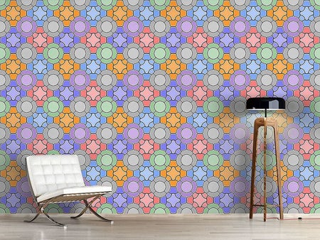 Designmuster Tapete Mosaik Floral