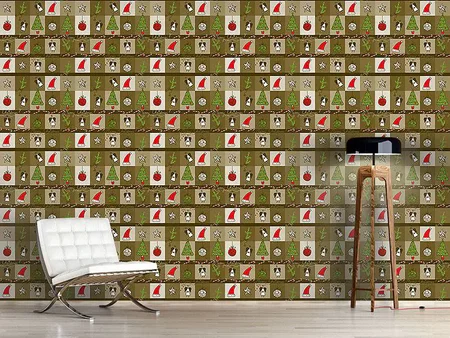 Wall Mural Pattern Wallpaper Christmas In A Wooden Box