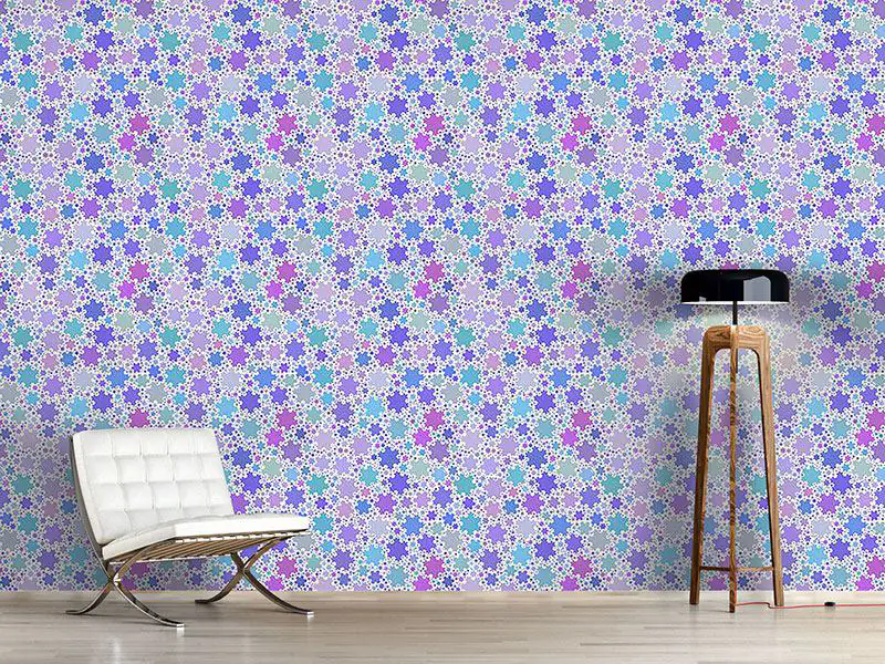 Wall Mural Pattern Wallpaper Fractal Snowflakes