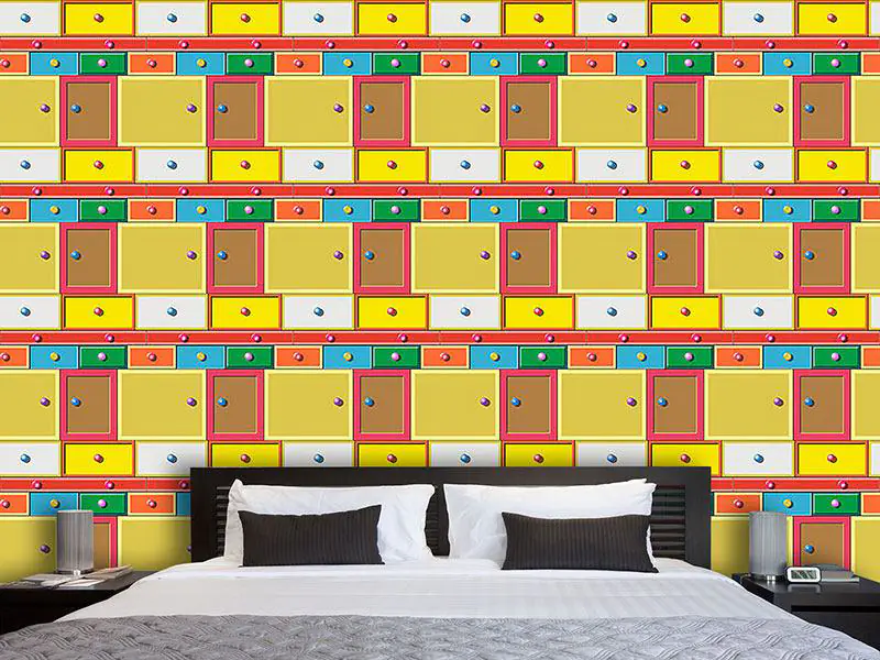 Wall Mural Pattern Wallpaper Stereotypical Thinking Multicolor