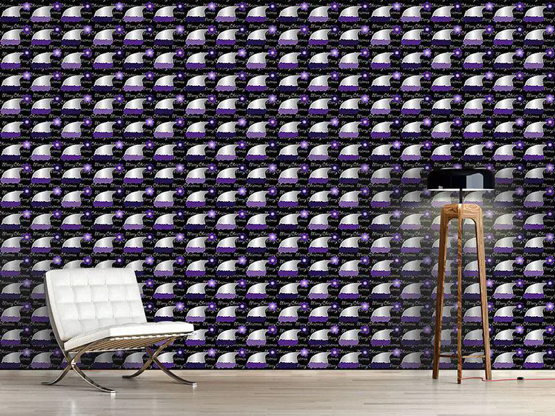 Wall Mural Pattern Wallpaper Merrys Purple Beanies