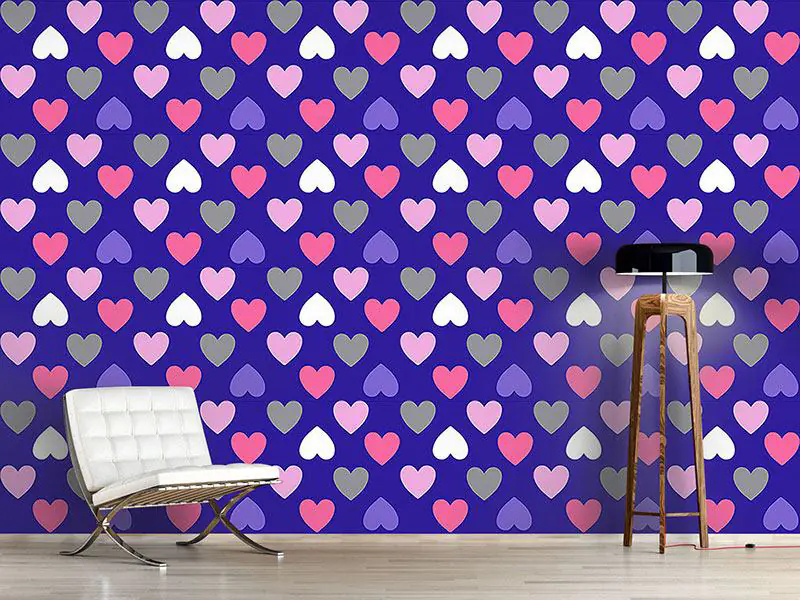 Wall Mural Pattern Wallpaper Purple Heart
