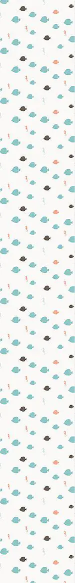 Wall Mural Pattern Wallpaper Fishes And Seahorses