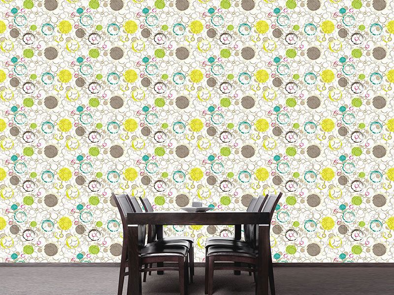 Wall Mural Pattern Wallpaper Spring Draw Circles
