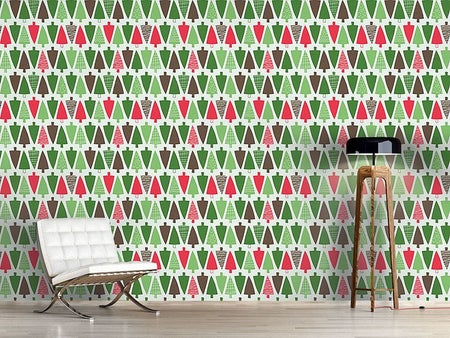 Wall Mural Pattern Wallpaper Christmastree Alley