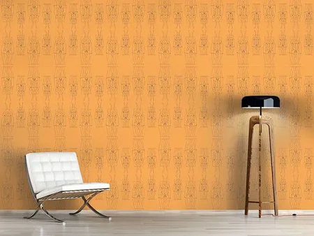 Wall Mural Pattern Wallpaper Carneval Of Jester Orange