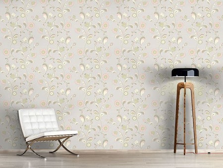 Wall Mural Pattern Wallpaper Paisley Flowers By Day