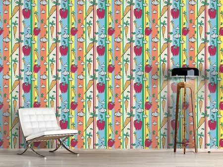 Wall Mural Pattern Wallpaper Colorful Vegetables