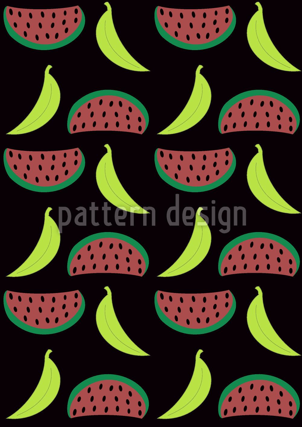 Designmuster Tapete Bella Banana Trifft Manni Melone