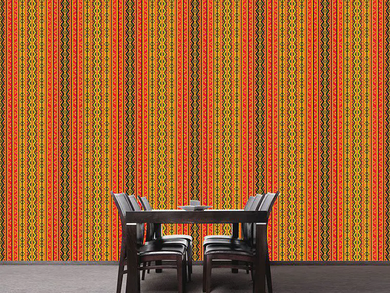 Wall Mural Pattern Wallpaper Poncho Is Wandering On Stripes