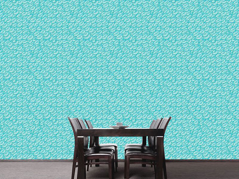 Wall Mural Pattern Wallpaper Foliage Waves