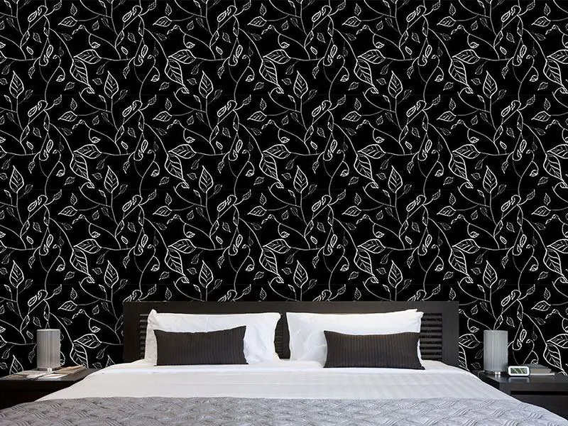 Wall Mural Pattern Wallpaper At Night In Leafy Forest