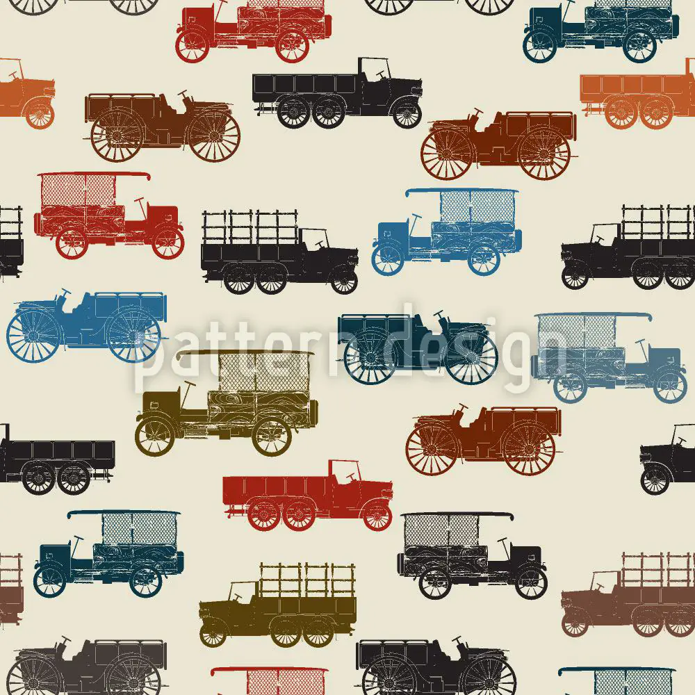 Wall Mural Pattern Wallpaper Vintage Cars