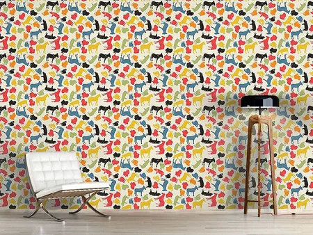Wall Mural Pattern Wallpaper Animals On Our Farm