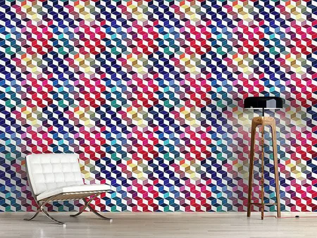 Wall Mural Pattern Wallpaper Dimension Of Stacked Squares