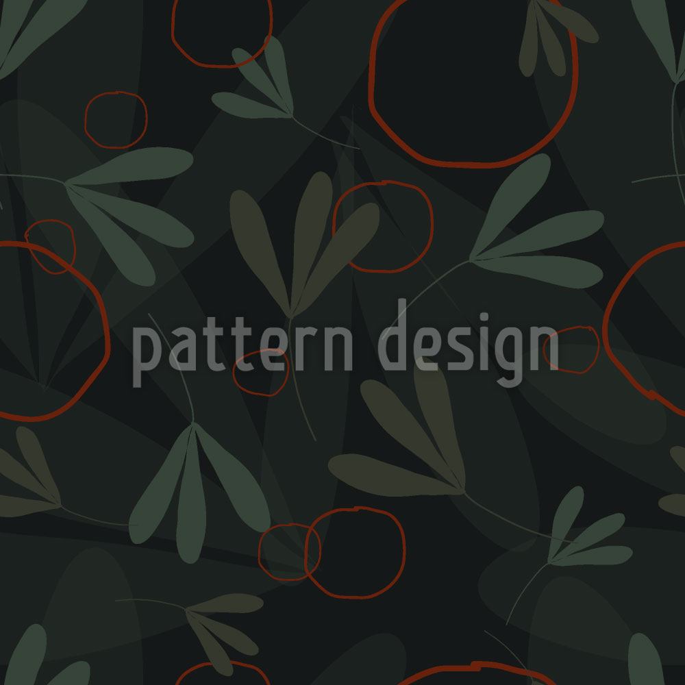 Wall Mural Pattern Wallpaper Circles And Leaves