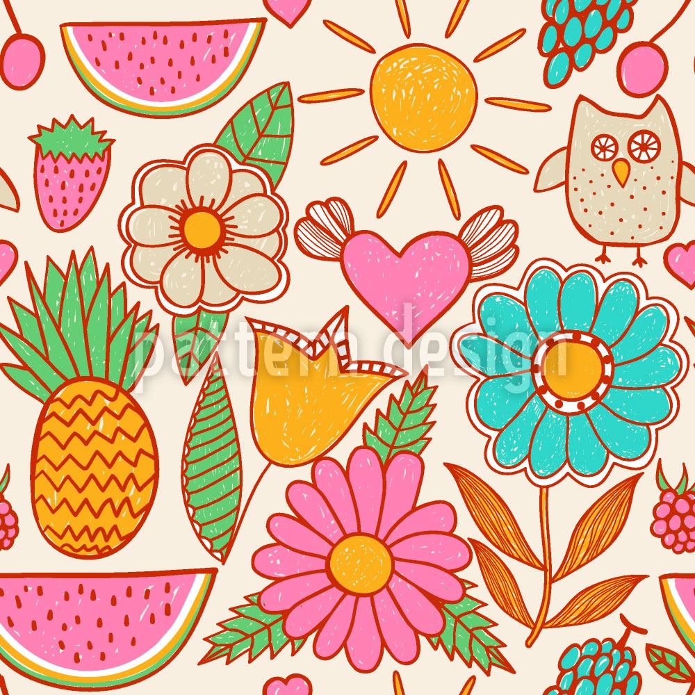 Wall Mural Pattern Wallpaper Owls On Vacation