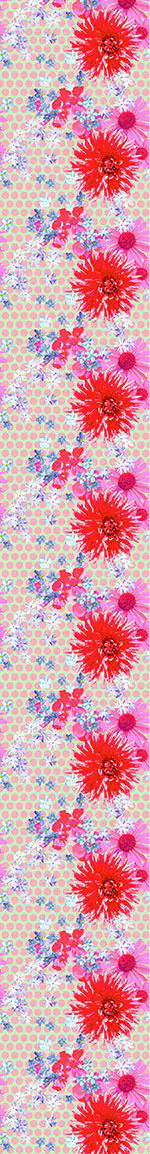 Wall Mural Pattern Wallpaper Scattered Flower On Dots