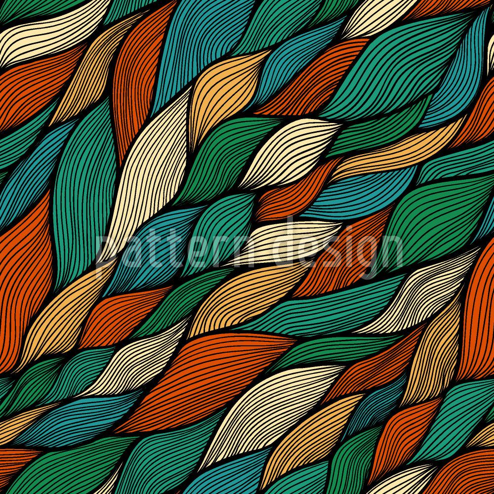 Wall Mural Pattern Wallpaper Rusalkas Braided Hair In Autumn
