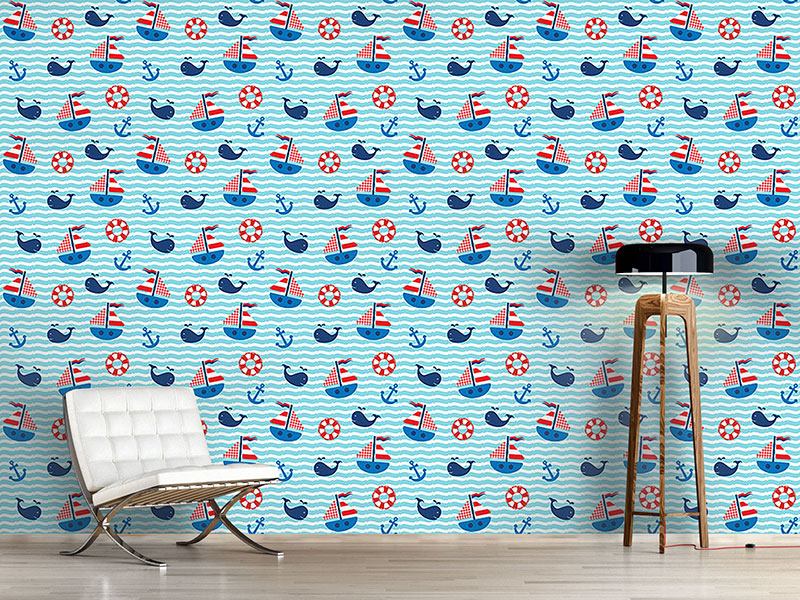 Wall Mural Pattern Wallpaper Nautical Parade