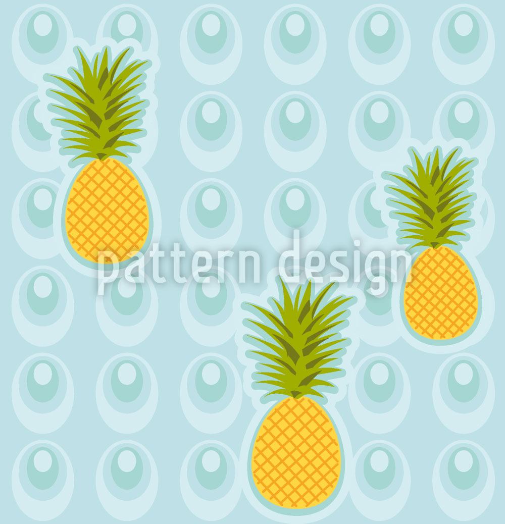 Wall Mural Pattern Wallpaper Pineapple In The Whirlpool